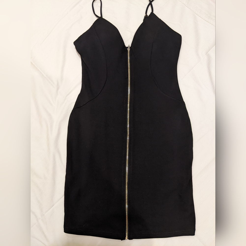 Zipper Front Bodycon Dress